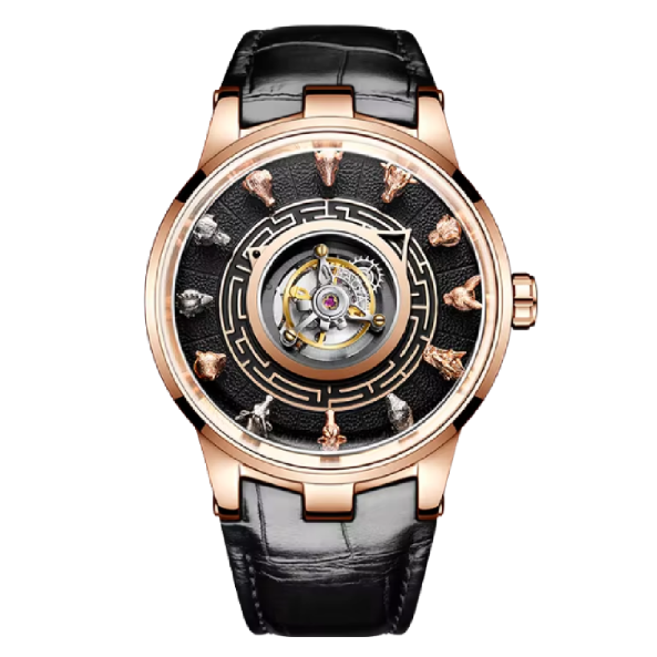 Haofa – Montre à Tourbillon Central en Saphir pour Hommes, Édition 2000, Sculpture Animale du Zodiaque Chinois en 3D, Manuelle, Étanche, Limitée. Cette superbe montre tourbillon combine l’ingénierie de précision avec un design audacieux et sophistiqué.