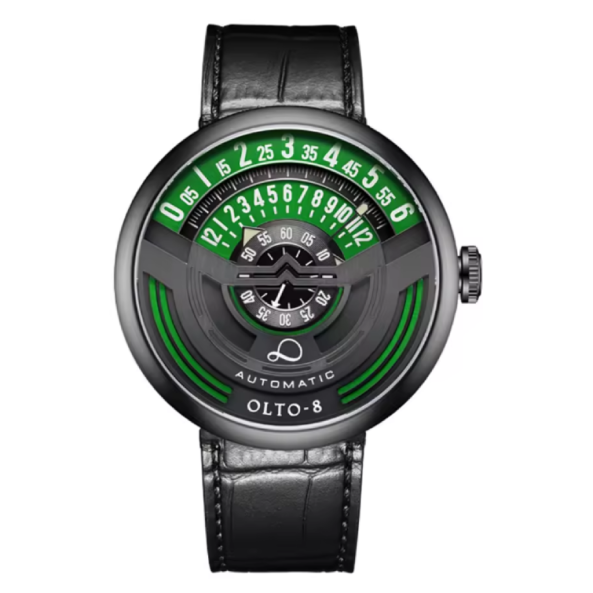 OLTO-8 Montre Automatique Hommes Édition Limitée Montres Mécaniques Montre de Sport de Luxe 46mm en Acier Inoxydable Horloges Lumineuses 2023. Inspirée des tableaux de bord des voitures de course et de l’esthétique du futur.