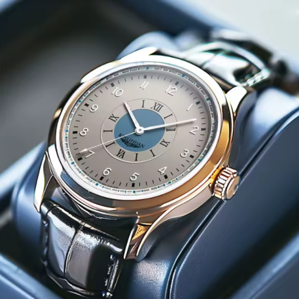 Montre-Bracelet de Luxe Homme Quartz 2025. Conçue pour ceux qui comprennent que l’élégance n’a pas besoin d’être frappant. Cette montre combine un cadran à double numérotation (romaine et indo-arabe).