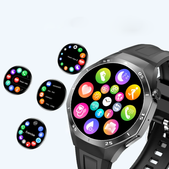 Montre Intelligente LAXASFIT 2025 pour Hommes. Cette montre intelligente a été conçue pour offrir une expérience complète, avec une interface de type (Apple Watch) et des multiples fonctions accessibles d’un simple toucher.