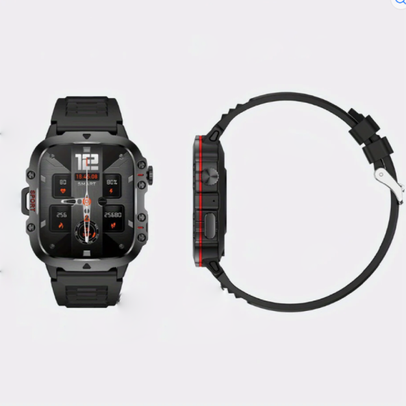 Montre Intelligente Militaire Huawei Xiaomi 2025. Conçue pour les plus exigeants, cette montre intelligente combine une endurance de haut niveau avec des fonctions avancées de santé, de sport et de connectivité complète.