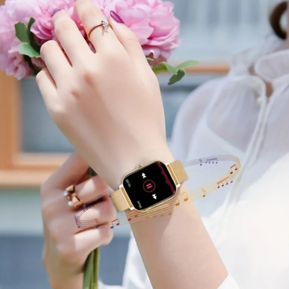 Montre Intelligente LIGE de Luxe pour Femme. Conçue pour se démarquer, cette smartwatch fusionne une technologie de pointe avec une esthétique sophistiquée.