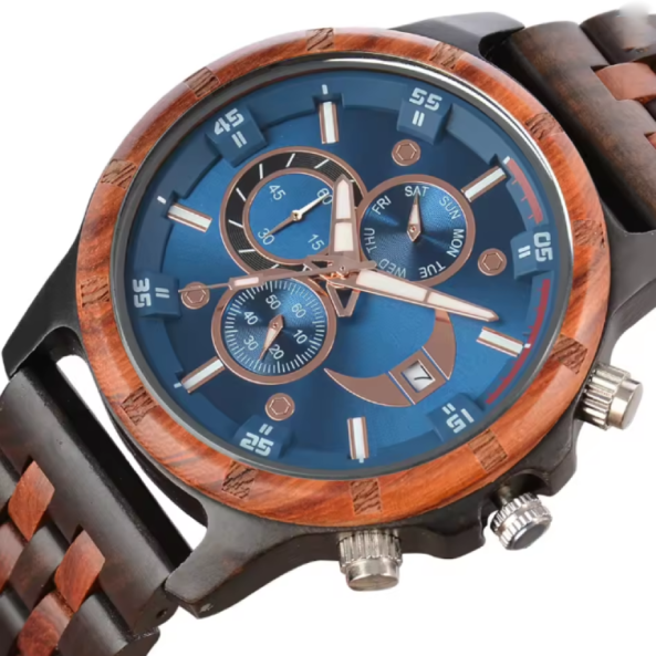 Montre en Bois Personnalisée pour Homme. Inspiré par le esthétique de voiture de sport et la puissance du bois noble, cette montre est idéale pour ceux qui ne passent pas inaperçus.