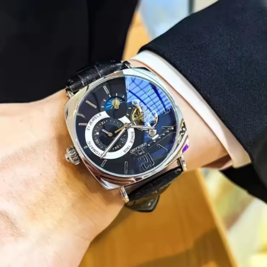 Montre Mécanique Rétro pour Hommes. Une montre automatique au design raffiné, idéal pour les amateurs de luxe et de précision suisse.