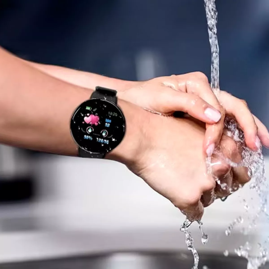 Montre Connectée D18 avec Moniteur de Fréquence Cardiaque. Cette montre intelligente combine une technologie de pointe avec un design élégant et minimaliste. Équipe des fonctions de santé et de remise en forme et d’un écran tactile HD très réactif.