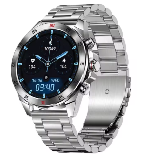 Montre Intelligente AMOLED 1.43 pouces pour Hommes et Femmes. Cette smartwatch de luxe n’est pas seulement élégante, elle est aussi puissante. Conçue avec un boîtier en acier inoxydable et un écran tactile, avec plusieurs fonctions de santé et du sport.