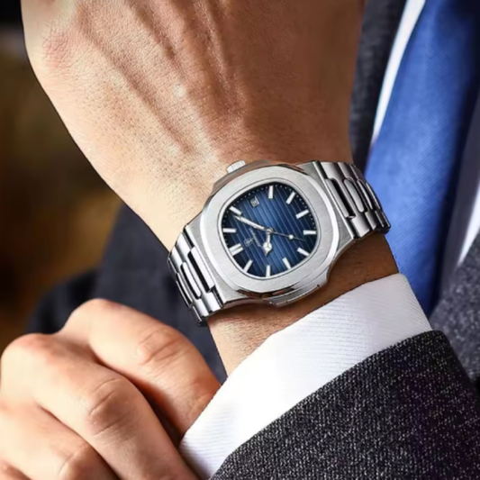 POEDAGAR carré luxe hommes montre-bracelet étanche lumineux Date en acier inoxydable. Inspirée des icônes suisses le plus admirées, cette montre allie l’élégance sportive à des détails raffinés.