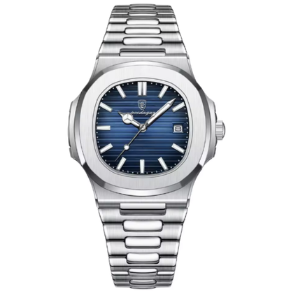 POEDAGAR carré luxe hommes montre-bracelet étanche lumineux Date en acier inoxydable. Inspirée des icônes suisses le plus admirées, cette montre allie l’élégance sportive à des détails raffinés.